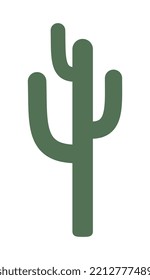 Simple Cactus Vector Illustration Abstract Symbol Of Desert Flat Style Icon In Green Color Isolated On White Background