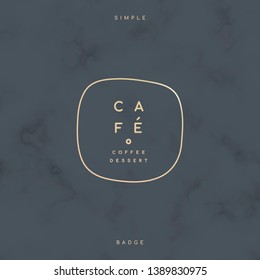 Simple cafe badge on a marble background vector