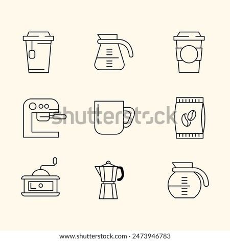Simple Cafe Coffee Icon Set