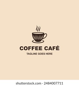 Simple cafe logo design isolated on whte background