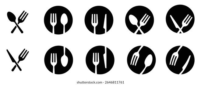 simples café e restaurante logotipo cutlery colher garfo faca