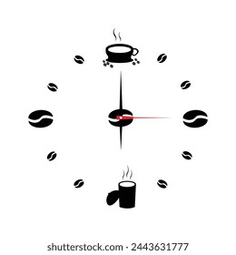 Diseño de plantilla de ilustración de reloj de pared de café simple