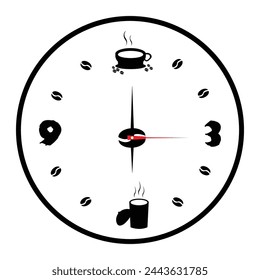 Simple Cafe wall clock illustration template design