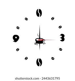 Simple Cafe wall clock illustration template design