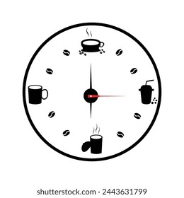 Diseño de plantilla de ilustración de reloj de pared de café simple