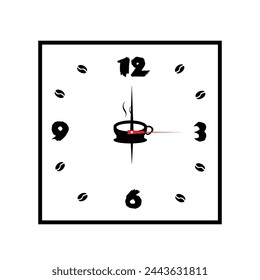 Simple Cafe wall clock illustration template design