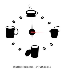 Einfache Cafe Wanduhr Illustrationsschablone Design