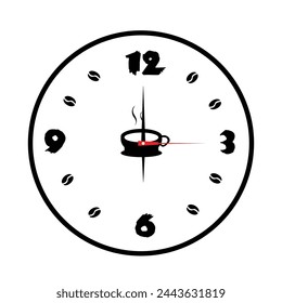 Diseño de plantilla de ilustración de reloj de pared de café simple