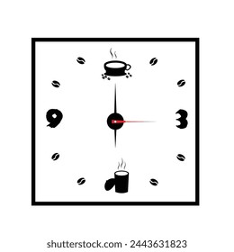 Simple Cafe wall clock illustration template design