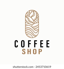 Simple caffeine drink coffee logo design cafe business vector coffee beans, bar, restaurant vintage model