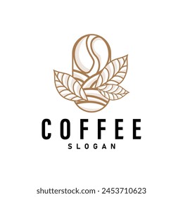 Simple caffeine drink coffee logo design cafe business vector coffee beans, bar, restaurant vintage model