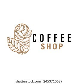 Simple caffeine drink coffee logo design cafe business vector coffee beans, bar, restaurant vintage model