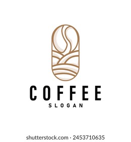 Simple caffeine drink coffee logo design cafe business vector coffee beans, bar, restaurant vintage model