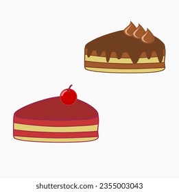 simple cake cartoon icon image