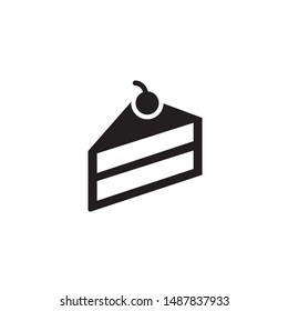 Simple cake flat icon design vector