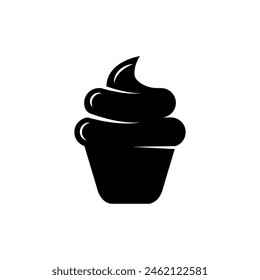 Icono simple de la torta, logotipo de la torta, Vector negro de la torta.