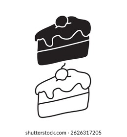 ícone de bolo simples. formato vetorial minimalista. logotipos, adesivos, mercadorias e elementos da interface do usuário
