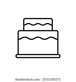 Simple cake icon on transparent background
