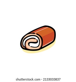 Simple cake roll icon vector illustration