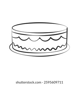 Simple cake for social media, apps and web design. Vector illustration.