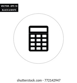 Simple calculator black and white flat icon. EPS10 Vector Illustration.