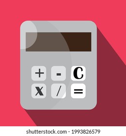 Una calculadora simple con botón -Ilustración , icono , vector
