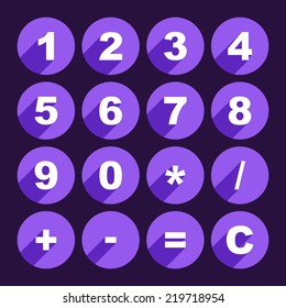 Simple calculator buttons in flat design