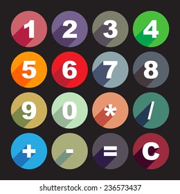 Simple calculator buttons in flat design