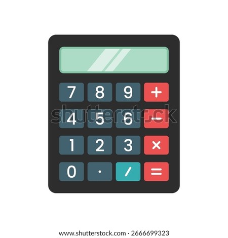 Simple calculator flat vector illustration on white background