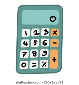 Ícone de calculadora simples em estilo plano, ótimo para contabilidade, finanças e design com tema matemático.