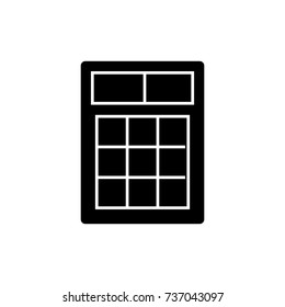 simple calculator icon, vector illustration, black sign on isolated background