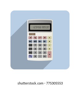 Simple calculator illustration with drop shadow effect