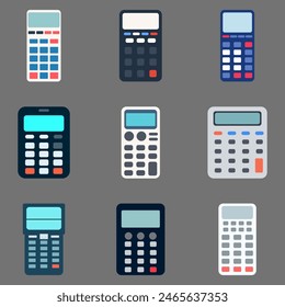 Simple calculator illustration set design