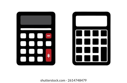 Simple Calculator Illustrations for Math, Finance, or Education Design Projects