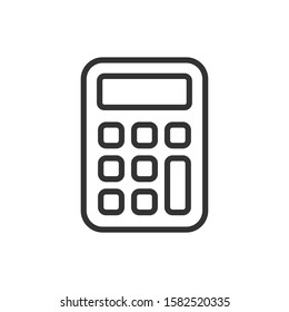 Simple calculator line icon with blank buttons