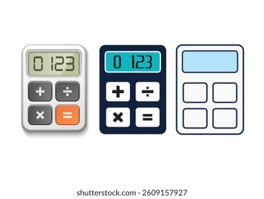 Simple calculator line icon with blank buttons