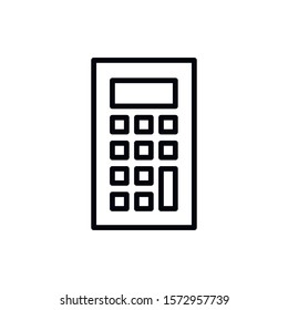 Simple calculator line icon. Stroke pictogram. Vector illustration isolated on a white background. Premium quality symbol. Vector sign for mobile app and web sites.