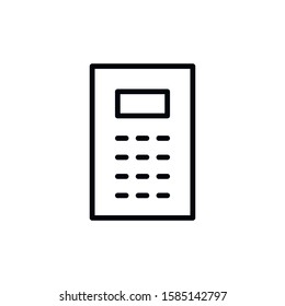 Simple calculator line icon. Stroke pictogram. Vector illustration isolated on a white background. Premium quality symbol. Vector sign for mobile app and web sites.
