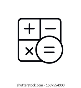 Simple calculator line icon. Stroke pictogram. Vector illustration isolated on a white background. Premium quality symbol. Vector sign for mobile app and web sites.