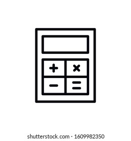 Simple calculator line icon. Stroke pictogram. Vector illustration isolated on a white background. Premium quality symbol. Vector sign for mobile app and web sites.