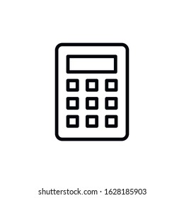 Simple calculator line icon. Stroke pictogram. Vector illustration isolated on a white background. Premium quality symbol. Vector sign for mobile app and web sites.