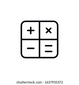 Simple calculator line icon. Stroke pictogram. Vector illustration isolated on a white background. Premium quality symbol. Vector sign for mobile app and web sites.