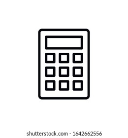 Simple calculator line icon. Stroke pictogram. Vector illustration isolated on a white background. Premium quality symbol. Vector sign for mobile app and web sites.