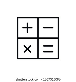 Simple calculator line icon. Stroke pictogram. Vector illustration isolated on a white background. Premium quality symbol. Vector sign for mobile app and web sites.