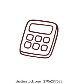 Um contorno simples da calculadora com botões é isolado em um fundo branco.
