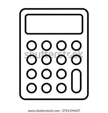 Simple calculator outline icon mathematical device for calculations