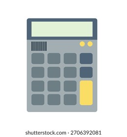 Calculadora sencilla con bordes redondeados y un diseño plano. Ilustración de estilo plano
