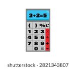 Simple Calculator Vector Illustration with Mathematical Symbols Isolated on White Background