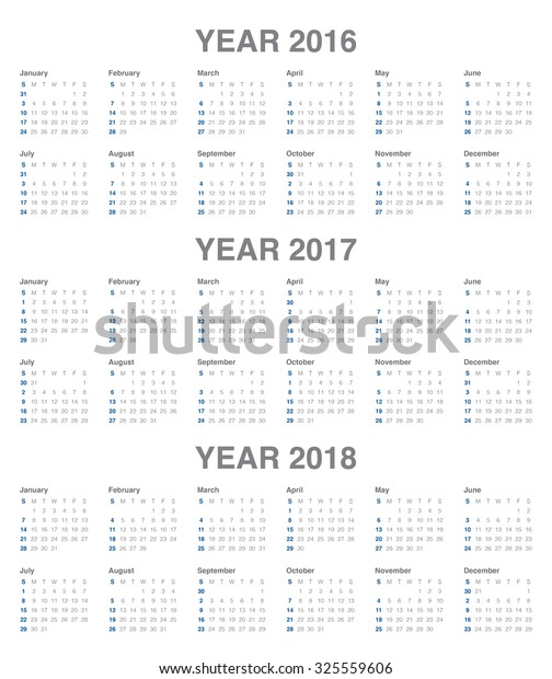 Simple Calendar 16 17 18 Stock Vector Royalty Free