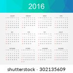 Simple calendar 2016.Abstract calendar for 2016.Week starts from sunday.Vector illustration.